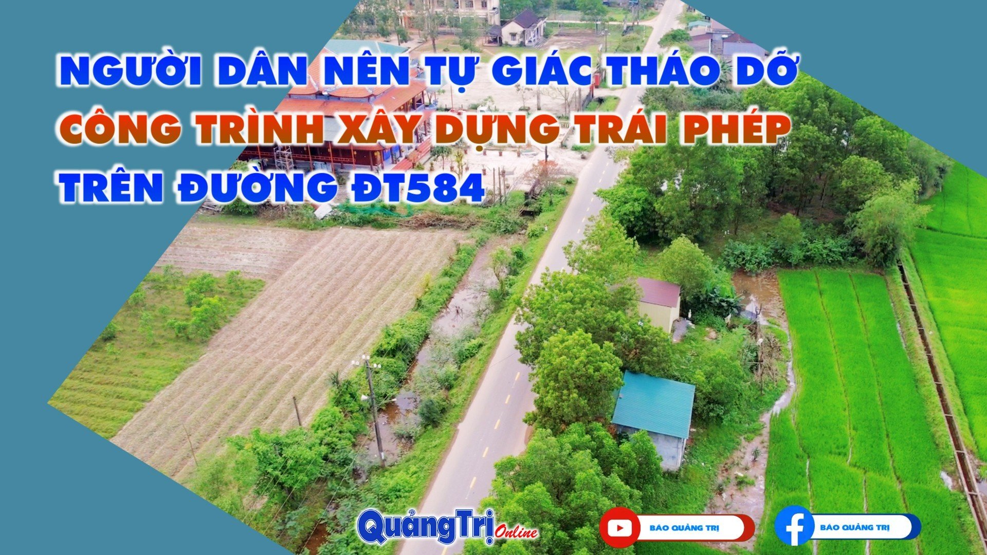Người dân nên tự giác tháo dỡ công trình xây dựng trái phép trên đường ĐT 584