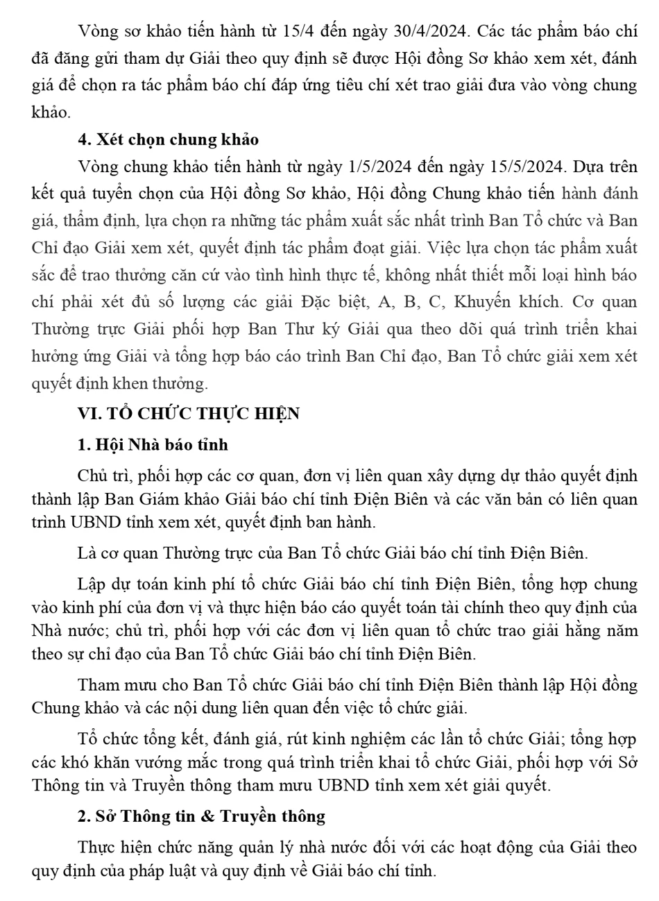 Kế hoạch Giải báo chí tỉnh Điện Biên lần thứ II - năm 2023