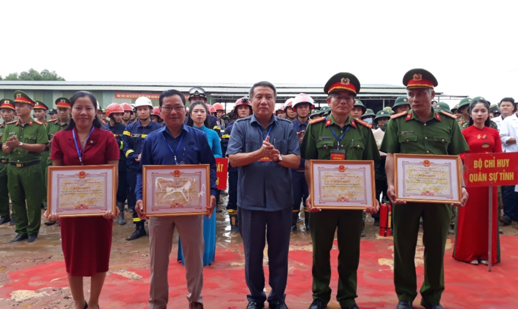 Thực tập phương án chữa cháy và cứu nạn cứu hộ cấp tỉnh có huy động nhiều lực lượng, phương tiện năm 2023