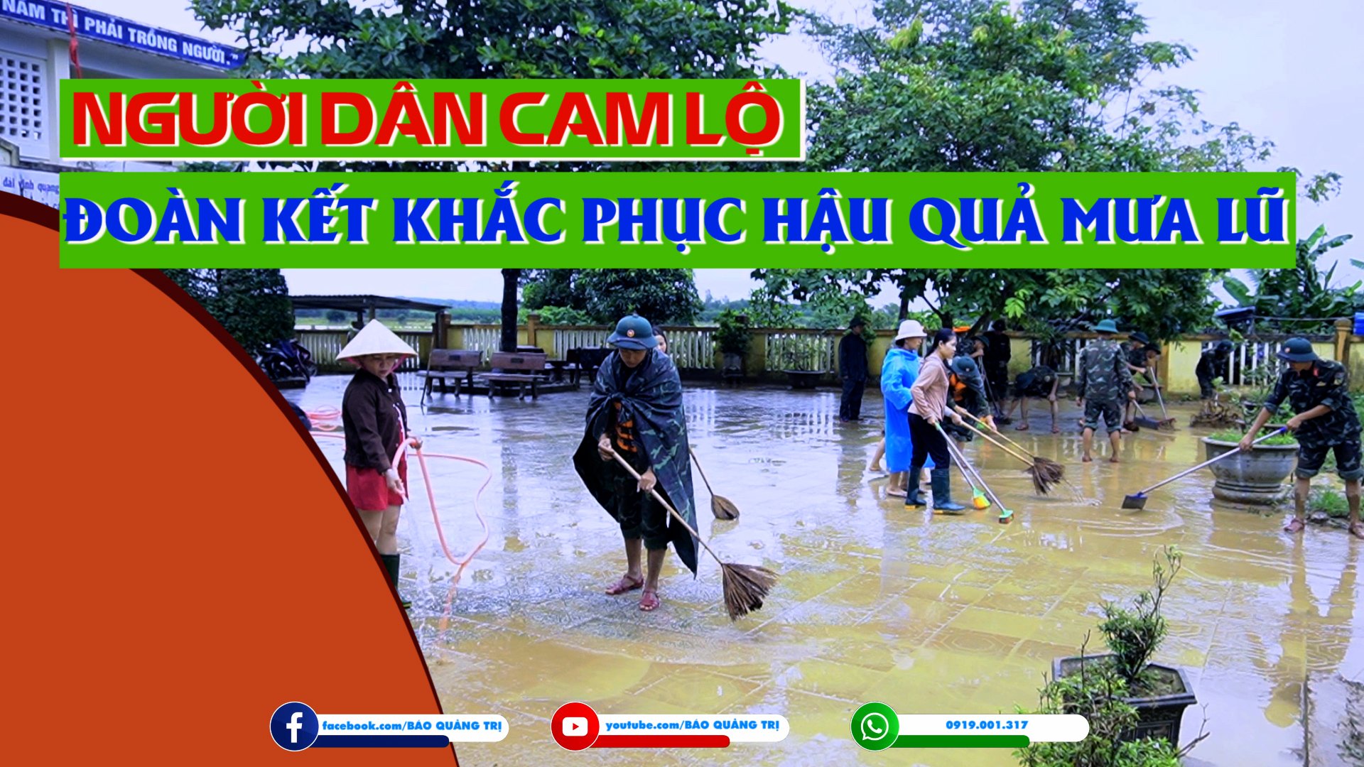 Người dân Cam Lộ đoàn kết khắc phục hậu quả mưa lũ