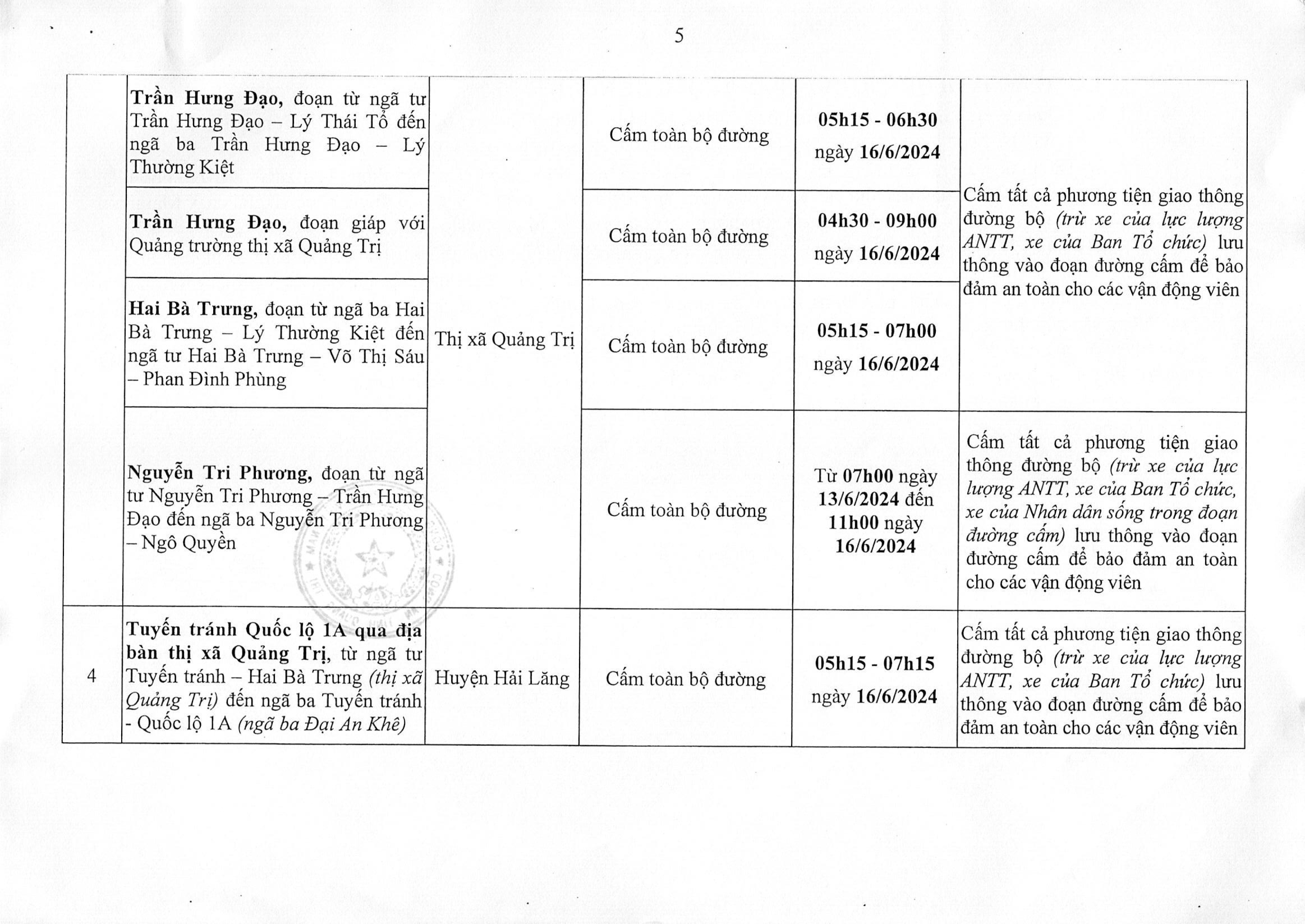 Công an tỉnh Quảng Trị: Thông báo phương án cấm đường, phân luồng giao thông để đảm bảo an ninh, an toàn Giải chạy Marathon tỉnh Quảng Trị 2024 “Hành trình về đất lửa”