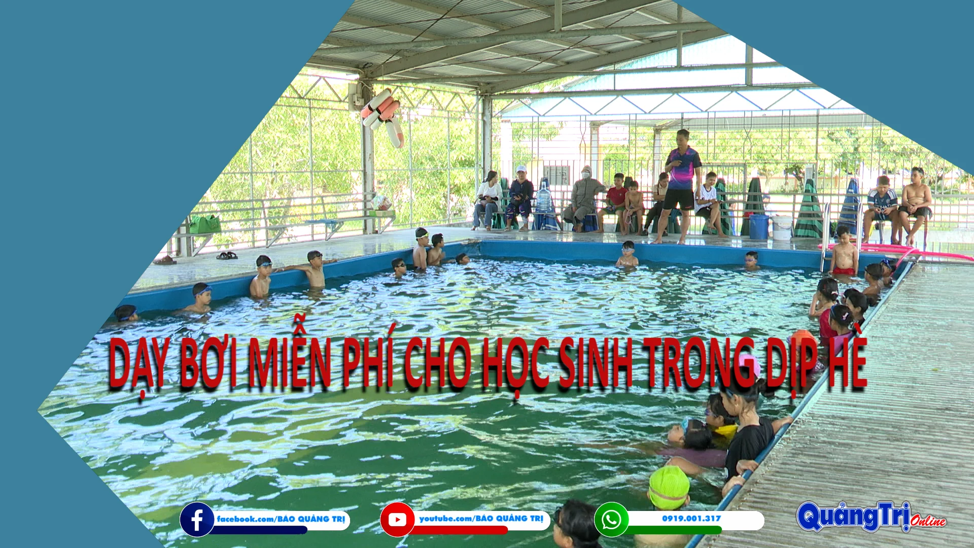 Dạy bơi miễn phí cho học sinh trong dịp hè