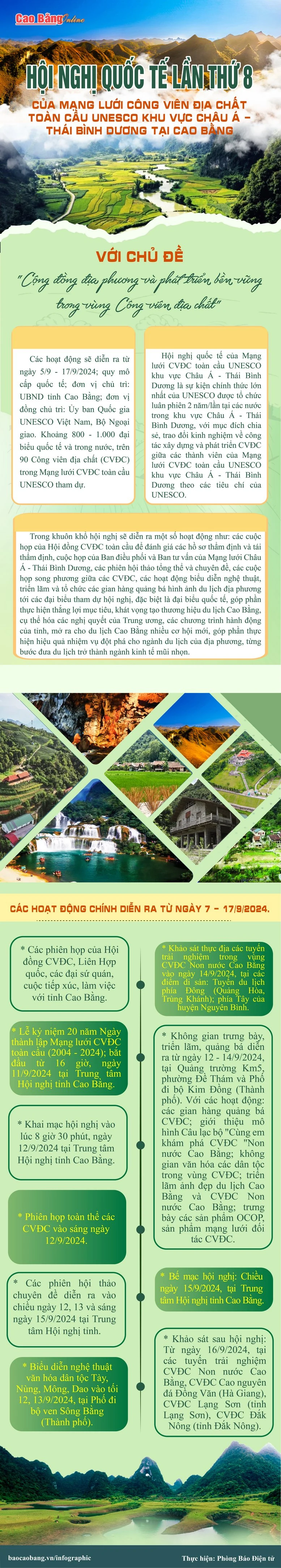 Hội nghị quốc tế lần thứ 8 của Mạng lưới Công viên địa chất toàn cầu UNESCO khu vực Châu Á - Thái Bình Dương năm 2024 tại tỉnh Cao Bằng